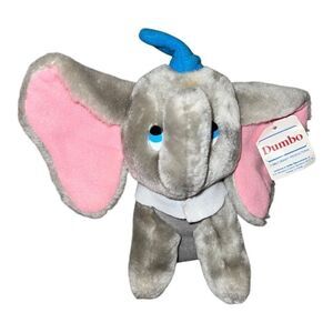Walt Disney Dumbo Stuffed Animal Gray 8" Plush 1985 Vintage NWT